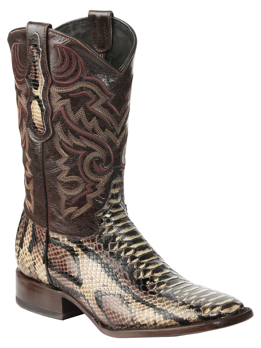 El General Men’s Python Imitation Rodeo Boots - Brown 45528