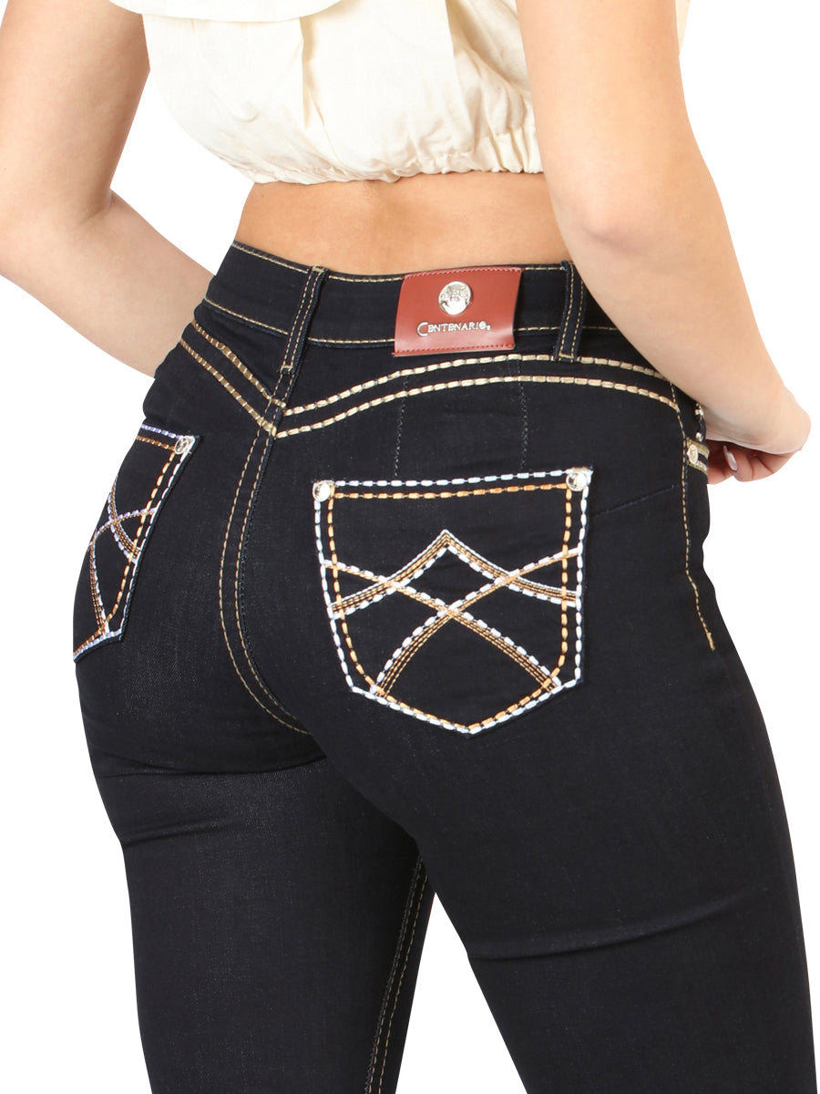 Centenario Women's Medium Blue Bootcut Denim Jeans 45544