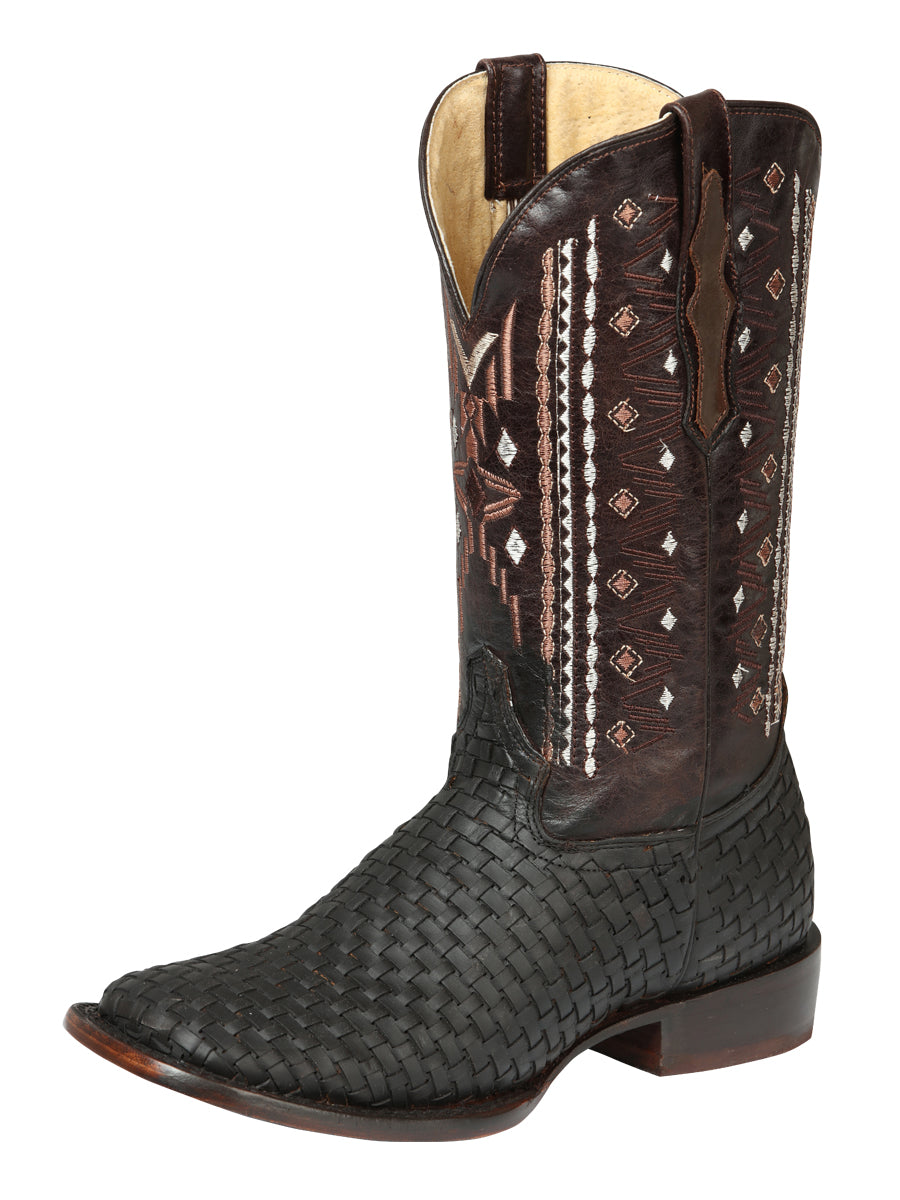 El General Men’s Leather Rodeo Boots Petatillo - Crazy Brown  44861