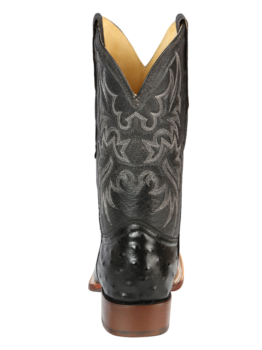 El General Rodeo - Printed Ostric leather boots - Black 44935