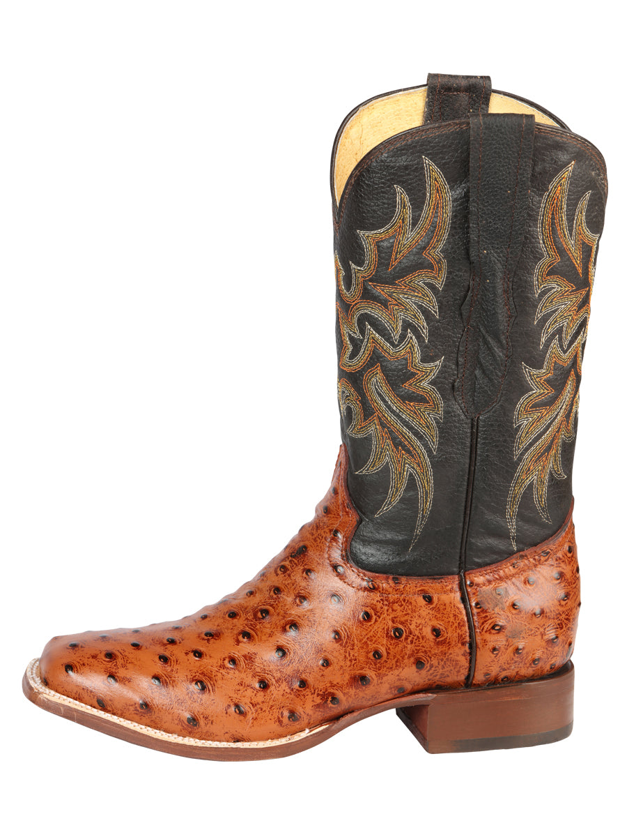 El General Rodeo - Printed Ostric leather boots - Cogñac 44936