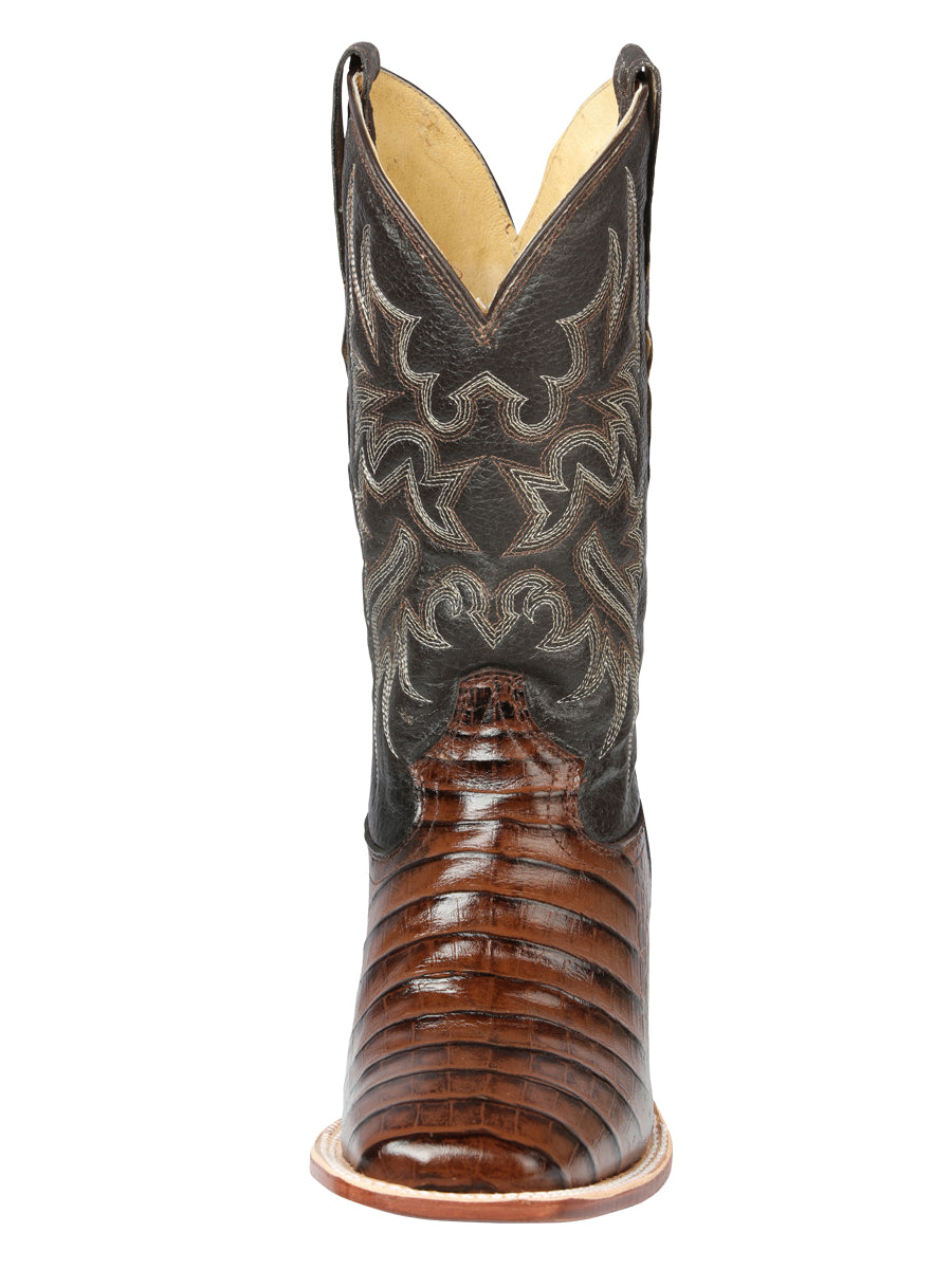 El Señor de los Cielos Men’s Rodeo Boot - Imitation Caiman Belly  Leather - Brown

 44937