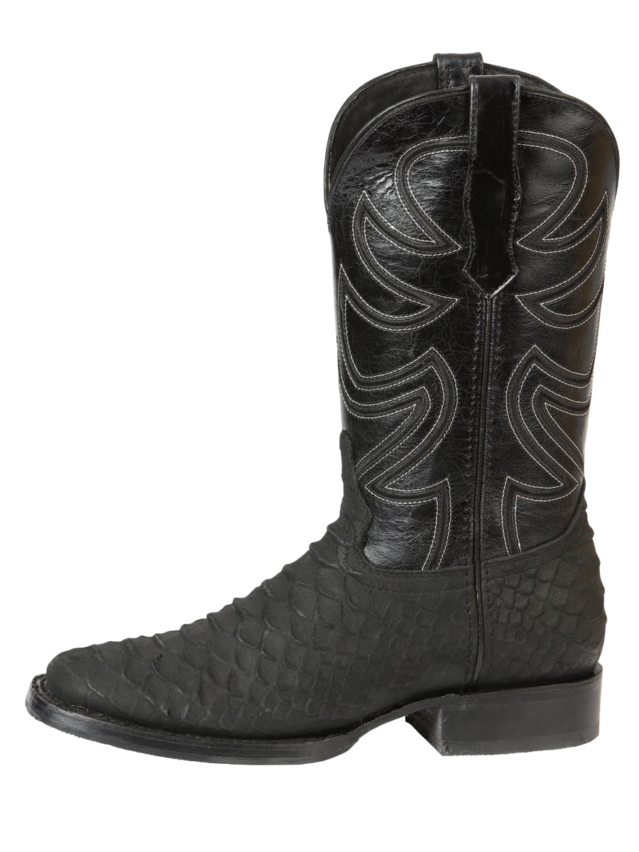 El General Men’s Rodeo Boot Imitation Python - Black 45561
