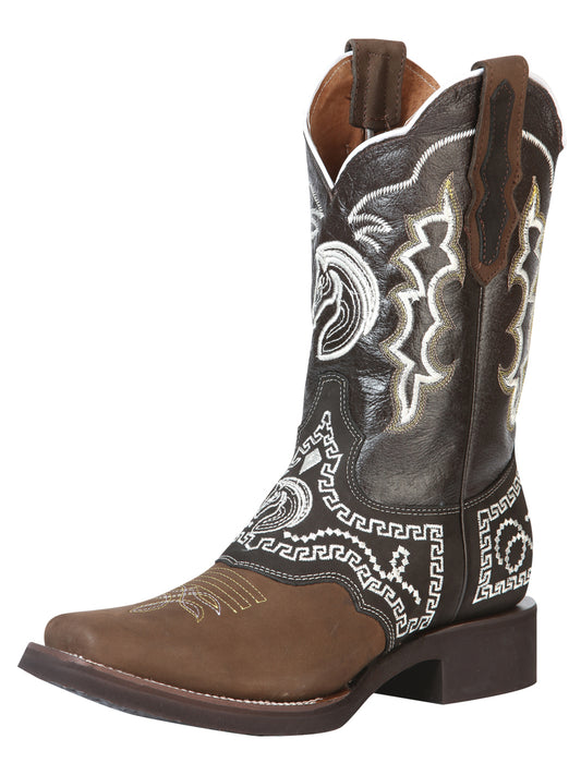 El General Rodeo Boot - Nobuck Dark Brown with Embroidery  51117